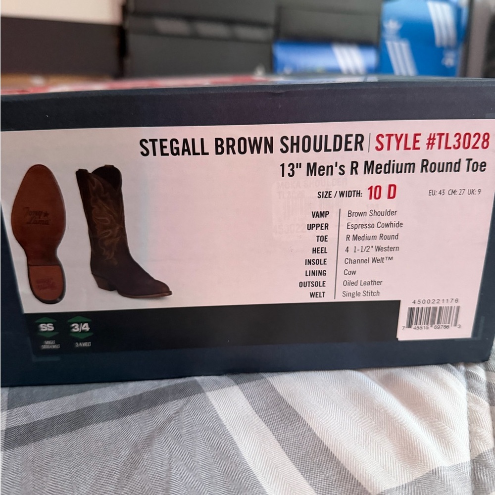 Tony Lama Stegall Brown Shoulder 13" Cowboy Boots - Brown